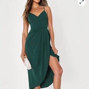 Lulus Dark Green Midi Dress